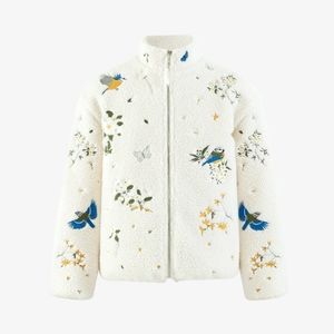 Yitai Botanical Embroidery Sherpa Fleece